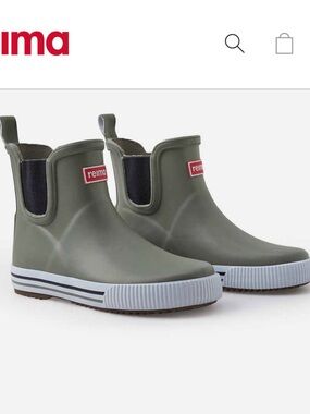 Reima Olive Green Kids Waterproof Chelsea Rain Boots